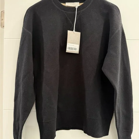 NWT Everlane The Cotton-Merino Sweatshirt Black Base - Size M - Picture 3 of 4